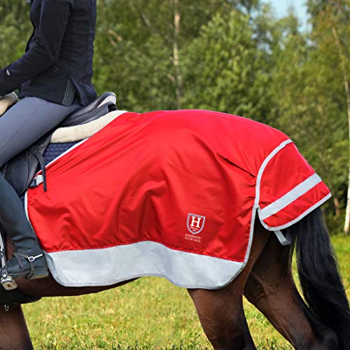 Harrison Howard FocalMax Quarter Übungsblatt mit Fleecefutter Wettkampfteppich Hi-Vis Horse Exercise Reflektierende Nachtsicherheit mit Heckklappe von Harrison Howard