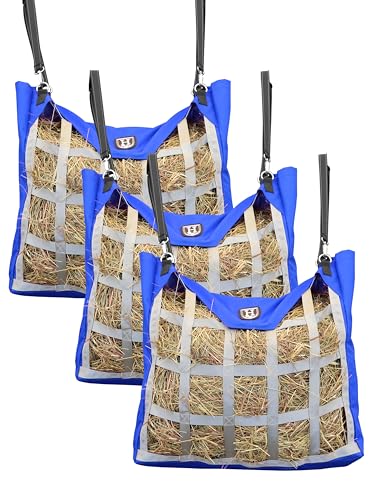 Harrison Howard Hochwertiger Heusack für Pferde, strapazierfähig, langsames Füttern, wasserdichter Stoff, große Kapazität, 3 Stück, Blau Harrison Howard Hochwertiger Heusack für Pferde, strapazierfähig, langsames Füttern, wasserdichter Stoff, große Kapazität, 3 Stück, Blau von Harrison Howard