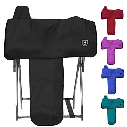 Harrison Howard Langanhaltender Westernsattelbezug, 6 elastische Gurte, 600 Denier, wasserdicht, Schwarz Harrison Howard Langanhaltender Westernsattelbezug, 6 elastische Gurte, 600 Denier, wasserdicht, Schwarz von Harrison Howard