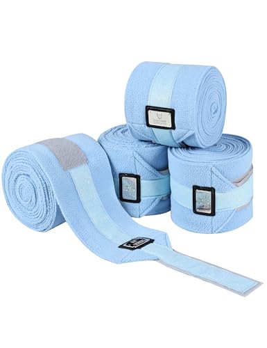 Harrison Howard Pferdebeinbandagen Soft Fleece Beinbandage 4er Set Eisblau L von Harrison Howard