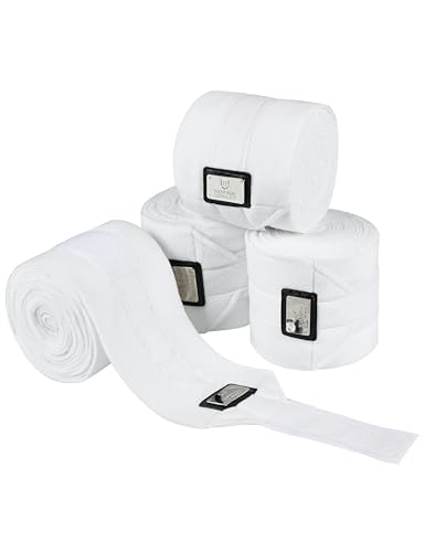 Harrison Howard Pferdebeinbandagen Soft Fleece Beinbandage 4er Set Weiß L von Harrison Howard