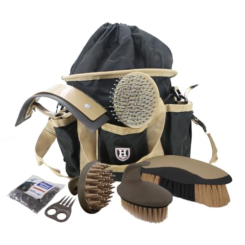 Harrison Howard Pferdepflegebürsten-Set, 7-teilig, mit Organizer, Tragetasche, Pferdepflegeserie, Braun Harrison Howard Pferdepflegebürsten-Set, 7-teilig, mit Organizer, Tragetasche, Pferdepflegeserie, Braun von Harrison Howard