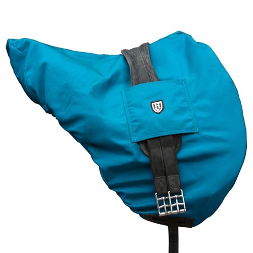Harrison Howard Premium Waterproof/Breathable Fleece-Lined Long-lasting Outer Damage Protection Saddle Cover for Dressage Azure Blue von Harrison Howard