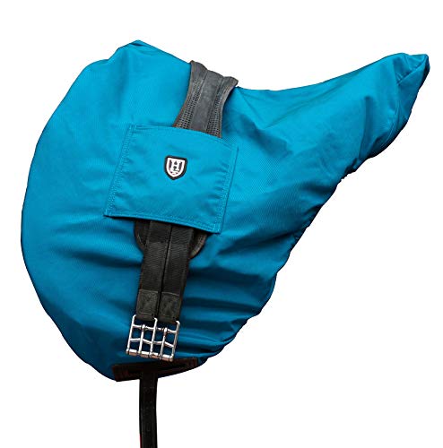Harrison Howard Premium Waterproof/Breathable Fleece-Lined Long-Lasting Outer Damage Protection Saddle Cover for Dressage Azure Blue von Harrison Howard