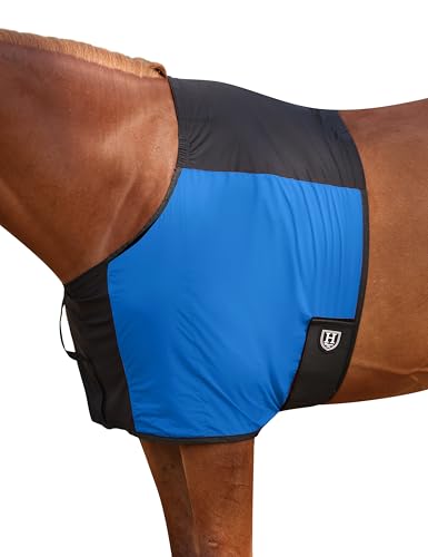 Harrison Howard Schulterschutz für Pferde, schlank, Nylon und Stretch, Blau, Größe M von Harrison Howard