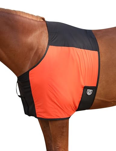 Harrison Howard Schulterschutz für Pferde, schlank, Nylon und Stretch, Orange, Größe L von Harrison Howard