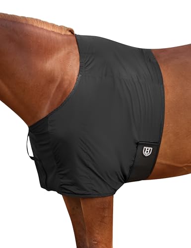 Harrison Howard Schulterschutz für Pferde, schlank, Nylon und Stretch, Schwarz, Größe M von Harrison Howard
