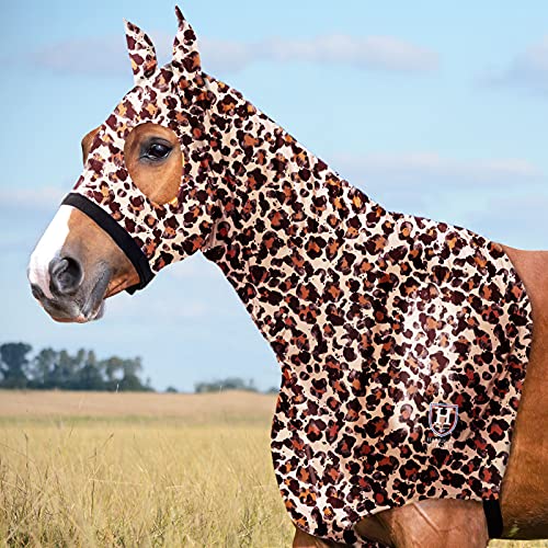 Harrison Howard Soft Fleece Trim Stretchy All-Covered Bequeme Horse Head Hood mit Reißverschluss-Classic Leopard M von Harrison Howard