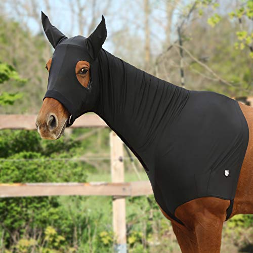 Harrison Howard Soft Fleece Trim Stretchy All-Covered Comfortable Horse Head Hood with Zipper Black Large L Harrison Howard Soft Fleece Trim Stretchy All-Covered Comfortable Horse Head Hood with Zipper Black Large L von Harrison Howard