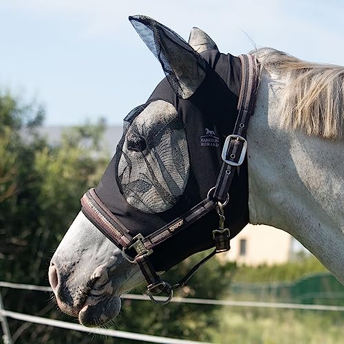 Harrison Howard Super Comfort Stretchy Fly Mask Large Eye Space with UV Protection Soft on Skin with Breathability schwarz M von Harrison Howard