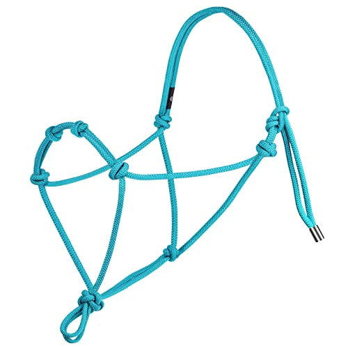 Harrison Howard Super stabiles Pferdeseil-Trainingshalfter mit 4 Knoten, 0,64 cm, steife Kordelgröße, Zugluft - Türkis Harrison Howard Super stabiles Pferdeseil-Trainingshalfter mit 4 Knoten, 0,64 cm, steife Kordelgröße, Zugluft - Türkis von Harrison Howard