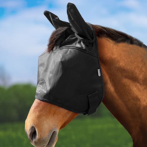 Harrison Howard UV-beständige Multifunktionsgewebe Dicke Fleece Polsterung Pferd Fliegenmaske Halbgesicht mit Ohren schwarz Warmblut Extra Large Harrison Howard UV-beständige Multifunktionsgewebe Dicke Fleece Polsterung Pferd Fliegenmaske Halbgesicht mit Ohren schwarz Warmblut Extra Large von Harrison Howard