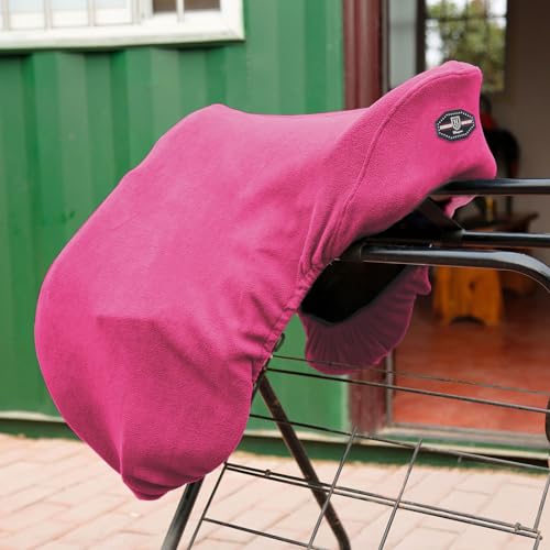 Harrison Howard Fleece Horse Saddle Cover for GP/CC Horse Saddle Cover Reliable Protection Dust Prevention Machine Washable - Magenta von Harrison Howard