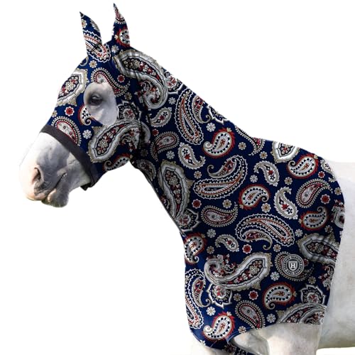 Harrison Howard Weiche Pferdekapuze All-Covered Bequem Sleezy für Pferde mit Reißverschluss Paisley L von Harrison Howard