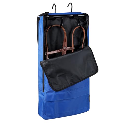 Harrison Howard Zaumzeug-/Halftertasche mit 3 Zinken, robuster wasserdichter Stoff, Tragetasche für Pferde, Blau von Harrison Howard