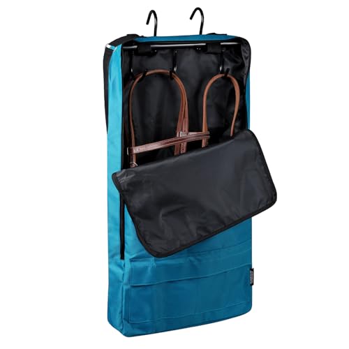 Harrison Howard Zaumzeug-/Halftertasche mit 3 Zinken, robuster wasserdichter Stoff, Tragetasche für Pferde, Blaugrün von Harrison Howard