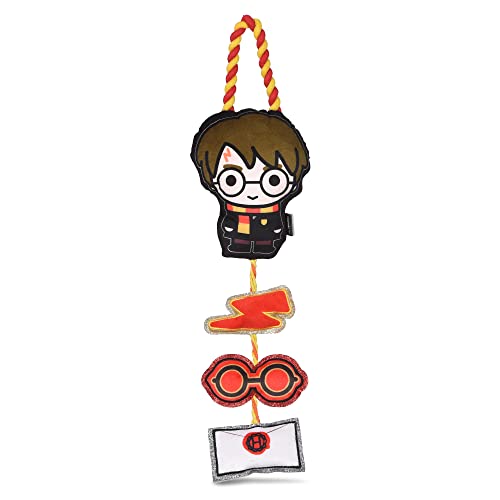 Harry Potter Katzenspielzeug, Türhänger mit Katzenminze | Türhänger Katzenspielzeug mit Harry Potter, Blitzbolzen, Brille und Hogwarts-Einladung Plüsch mit Katzenminze-Komponenten am Seil 55,9 cm von Harry Potter