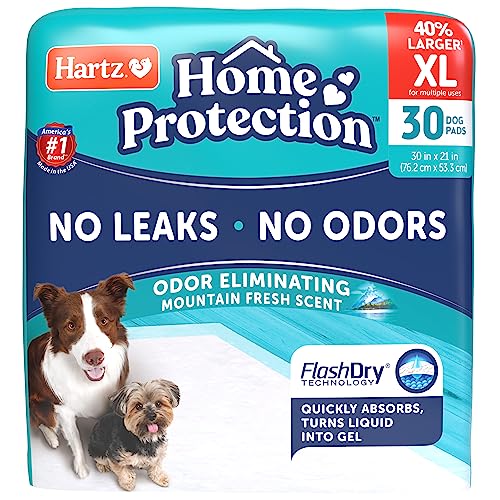 Hartz Home Protection Mountain Fresh Scent Geruchsbeseitigende Hundeunterlagen, Größe XL, 30 Stück von Hartz
