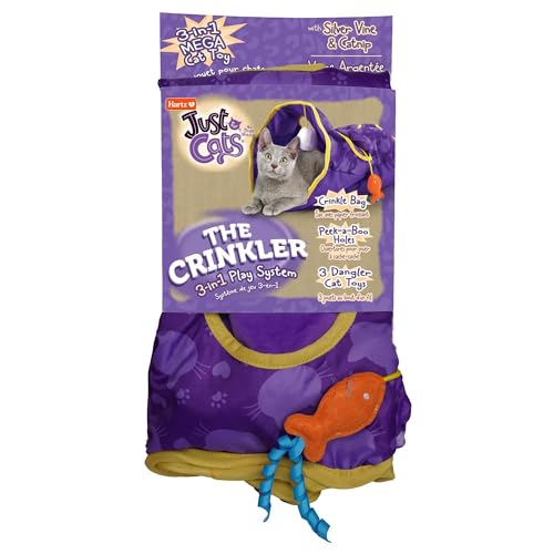 Hartz New Just for Cats The Crinkler, 3-in-1 Mega Katzenspielzeug mit Silberranke & Katzenminze, Knisterbeutel, Peek-a-Boo Löcher, 3 Dangler Toys Hartz New Just for Cats The Crinkler, 3-in-1 Mega Katzenspielzeug mit Silberranke & Katzenminze, Knisterbeutel, Peek-a-Boo Löcher, 3 Dangler Toys von Hartz
