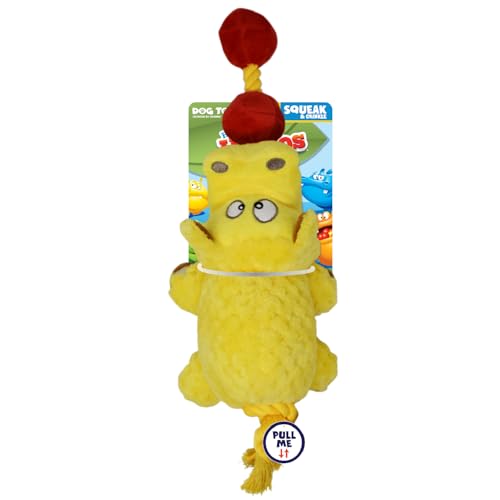 Hasbro Hungry Hungry Nilpferde Quietschen und Zerren Plüsch-Hundespielzeug, 43,2 cm, langlebiges Spielzeug für Hunde, Gelb/Rot Hasbro Hungry Hungry Nilpferde Quietschen und Zerren Plüsch-Hundespielzeug, 43,2 cm, langlebiges Spielzeug für Hunde, Gelb/Rot von Hasbro