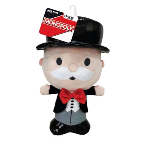 Hasbro Monopoly Mr. Moneybags Plüsch-Hundespielzeug, 17,8 cm, Quietsch- und Knisterspielzeug für Hunde, Hellbraun/schwarz Hasbro Monopoly Mr. Moneybags Plüsch-Hundespielzeug, 17,8 cm, Quietsch- und Knisterspielzeug für Hunde, Hellbraun/schwarz von Hasbro