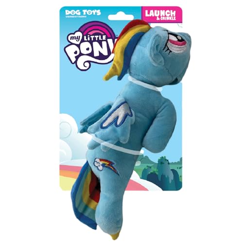 Hasbro My Little Pony Rainbow Dash Plüsch-Hundespielzeug, 33 cm, Quietschspielzeug für Hunde, Blau Hasbro My Little Pony Rainbow Dash Plüsch-Hundespielzeug, 33 cm, Quietschspielzeug für Hunde, Blau von Hasbro