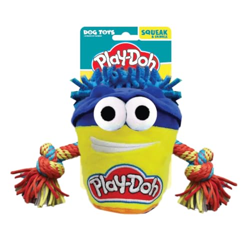 Hasbro Play-Doh T-Shirt Seil Zerrspielzeug für Hunde, 17,8 cm, langlebiges interaktives Spielzeug, Gelb/Blau Hasbro Play-Doh T-Shirt Seil Zerrspielzeug für Hunde, 17,8 cm, langlebiges interaktives Spielzeug, Gelb/Blau von Hasbro