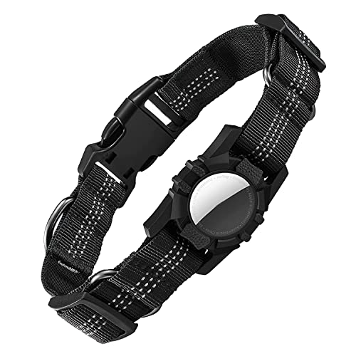 Haslbeck Hundehalsband, Reflektierendes Air Tag Hundehalsband für Airtags - Verstellbares, StrapazierfäHiges Hundehalsband Schwarz Haslbeck Hundehalsband, Reflektierendes Air Tag Hundehalsband für Airtags - Verstellbares, StrapazierfäHiges Hundehalsband Schwarz von Haslbeck