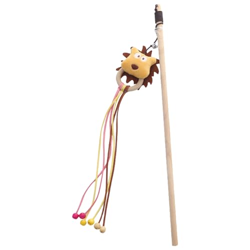 Hattba Bärenquasten Katzen necken Rute für Spaß interaktives Spielen Kätzchen Zauberstab Spielzeug Katzen Fitness Angeln Zauberstab Spielzeug Spaß Übung Teaser Stick von Hattba