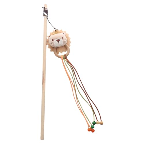 Hattba Bärenquasten Katzen necken Rute für Spaß interaktives Spielen Kätzchen Zauberstab Spielzeug Katzen Fitness Angeln Zauberstab Spielzeug Spaß Übung Teaser Stick von Hattba