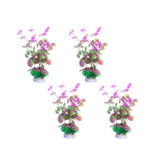 Hattba Künstliche Aquarien, Wasserpflanze, dekorative Rebe mit Basis für Aquarien, Umwelt, verschönernde Landschaft, Zubehör, 4 Stück Aquarium-Dekoration von Hattba