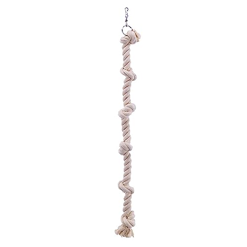 Vogel-Seilleiter, Baumwollseil mit Knoten für Käfig, hängendes Bungee-Spielzeug für Nymphensittiche, Finken, kleine Sittiche Vogel-Seilleiter, Baumwollseil mit Knoten für Käfig, hängendes Bungee-Spielzeug für Nymphensittiche, Finken, kleine Sittiche von Hattba