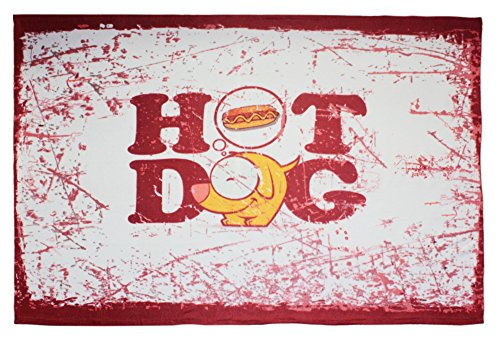 Hundedecke weiche Fleecedecke ca. 100x150 cm Haustier Fleece Decke im Trend Design Hot Dog von Haus und Deko