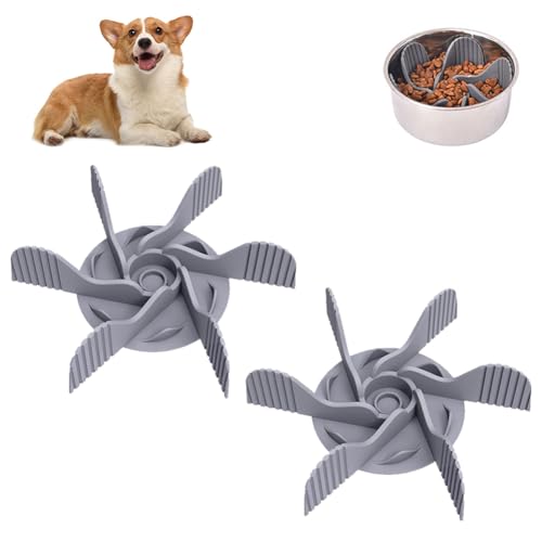 Hausio Anti Schling Napf Hund Einfügen, Langsamer Fressnapf für Hunde und Katzen, Kieselgel Hundenapf Reduzieren Übermäßiges Essen, Slow Feeder Bowl Einsatz, Schneidbar (2 Stück) von Hausio