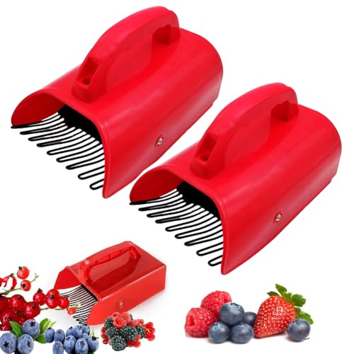 Hausio Heidelbeerkamm, Beerenpflücker, Beerenkamm Heidelbeeren, Blaubeeren Pflücker, Heidelbeerpflücker, Blaubeerkamm, Beerensammler Beeren Pflücken von Himbeeren, Brombeeren (2 Stück) von Hausio