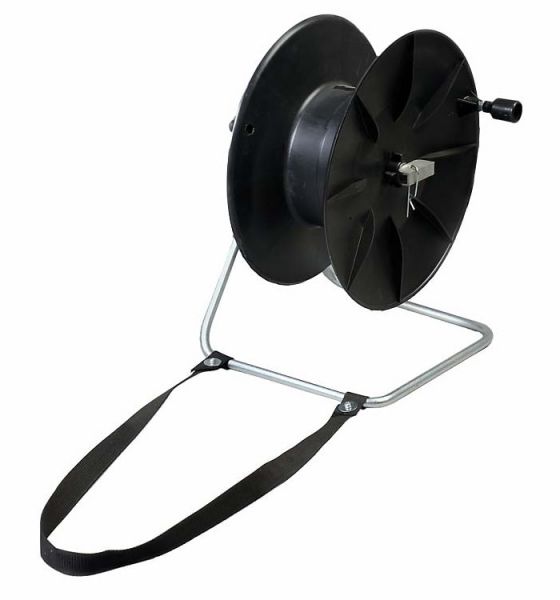 Haspel mit Tragegurt und Feststeller, Drahthaspel für bis zu 1000m ... von Hausmarke