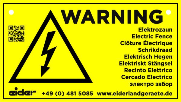 Warnschild International: Vorsicht Elektrozaun, gelb, 225x130mm, Hi... von Hausmarke