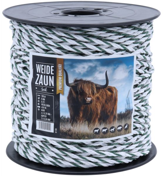 Weidezaunseil EXPERT 200m, 6mm, 4 x 0,20 Niro + 2 x 0,30 Kupfer, we... von Hausmarke