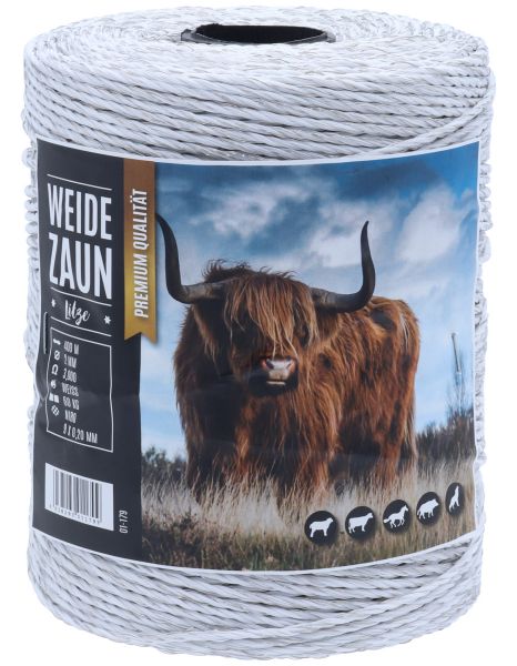 Weidezaunlitze EXPERT 400m, 9 x 0,20 Niro, weiß von Hausmarke