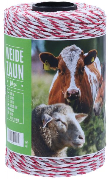 Weidezaunlitze PROFI 200m, 6 x 0,20 Niro, weiß-rot Weidezaunlitze PROFI 200m, 6 x 0,20 Niro, weiß-rot von Hausmarke