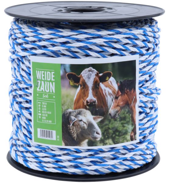 Weidezaunseil PROFI 200m, 6mm, 6 x 0,20 Niro, weiß-blau Weidezaunseil PROFI 200m, 6mm, 6 x 0,20 Niro, weiß-blau von Hausmarke