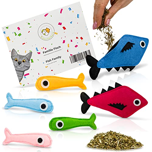 Haustierherz Katzenspielzeug Set Mit Getrockneter Katzenminze Catnip Glöckchen Und Knister, 6 Fische, Wiederbefüllbar, Minzekissen Katzen Kissen Katzenspielzeug Selbstbeschäftigung Haustierherz Katzenspielzeug Set Mit Getrockneter Katzenminze Catnip Glöckchen Und Knister, 6 Fische, Wiederbefüllbar, Minzekissen Katzen Kissen Katzenspielzeug Selbstbeschäftigung von Haustierherz