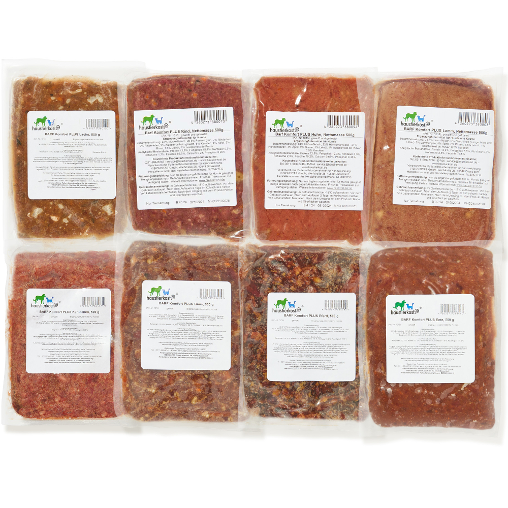 Haustierkost Fertigbarf Probierpaket für Hunde - 16 x 500 g Haustierkost Fertigbarf Probierpaket für Hunde - 16 x 500 g von Haustierkost