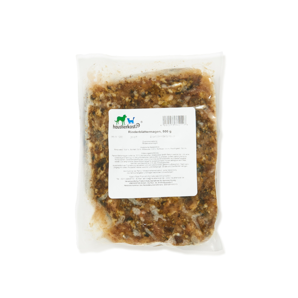 Haustierkost Rinderblättermagen - 12 x 500 g von Haustierkost