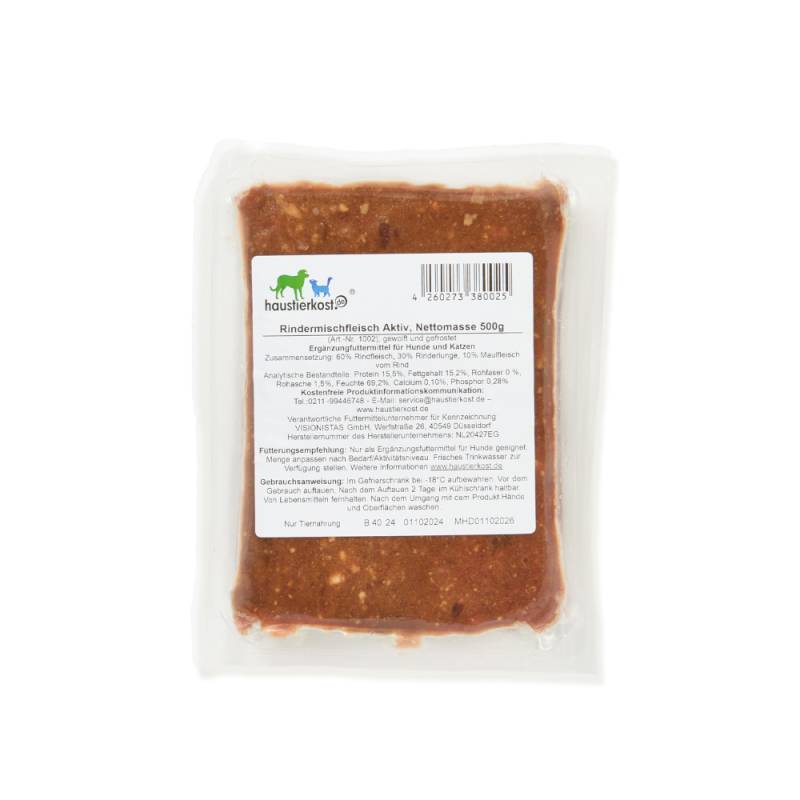 Haustierkost Rindermischfleisch Aktiv - 12 x 500 g von Haustierkost
