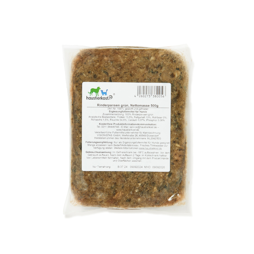 Haustierkost Rinderpansen grün - 12 x 500 g von Haustierkost