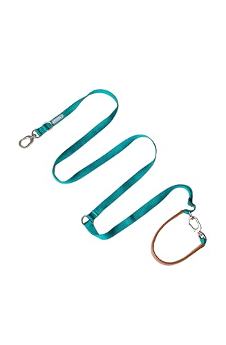 4-fach verstellbare Hundeleine aus veganem Leder, Nylon, freihändig, HAUTICO X MOCHAAAA (Grün) von Hautico