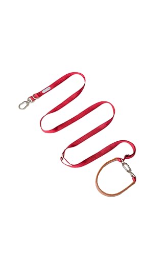 4-fach verstellbare Hundeleine aus veganem Leder, Nylon, freihändig, HAUTICO X MOCHAAAA (rot) von Hautico