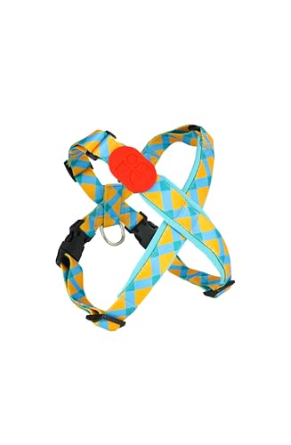 X-förmiges Air-Mesh-Hundegeschirr, Luftröhrenschutz, HAUTICO X MOCHAAAA (Sonnenaufgang, klein) von Hautico