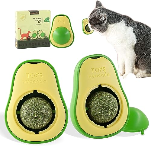 Havenfly 2 Stück Drehbare Katzenminze Ball, Katzenminze Spielzeug Wandroller für Katze, Katzenspielzeug Essbar mit Katzen Minze, Catnip Ball Toy von Havenfly